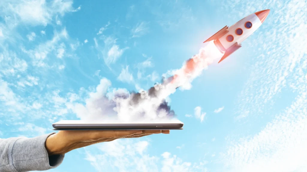 Tablet rocket launch of new website