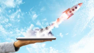 Tablet rocket launch of new website